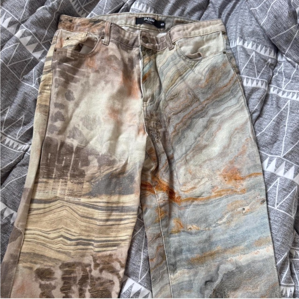 Jaded London Marbled Abstract Jeans